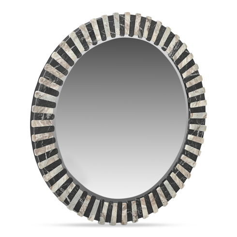 Isolde Mirror Black And Beige Marble