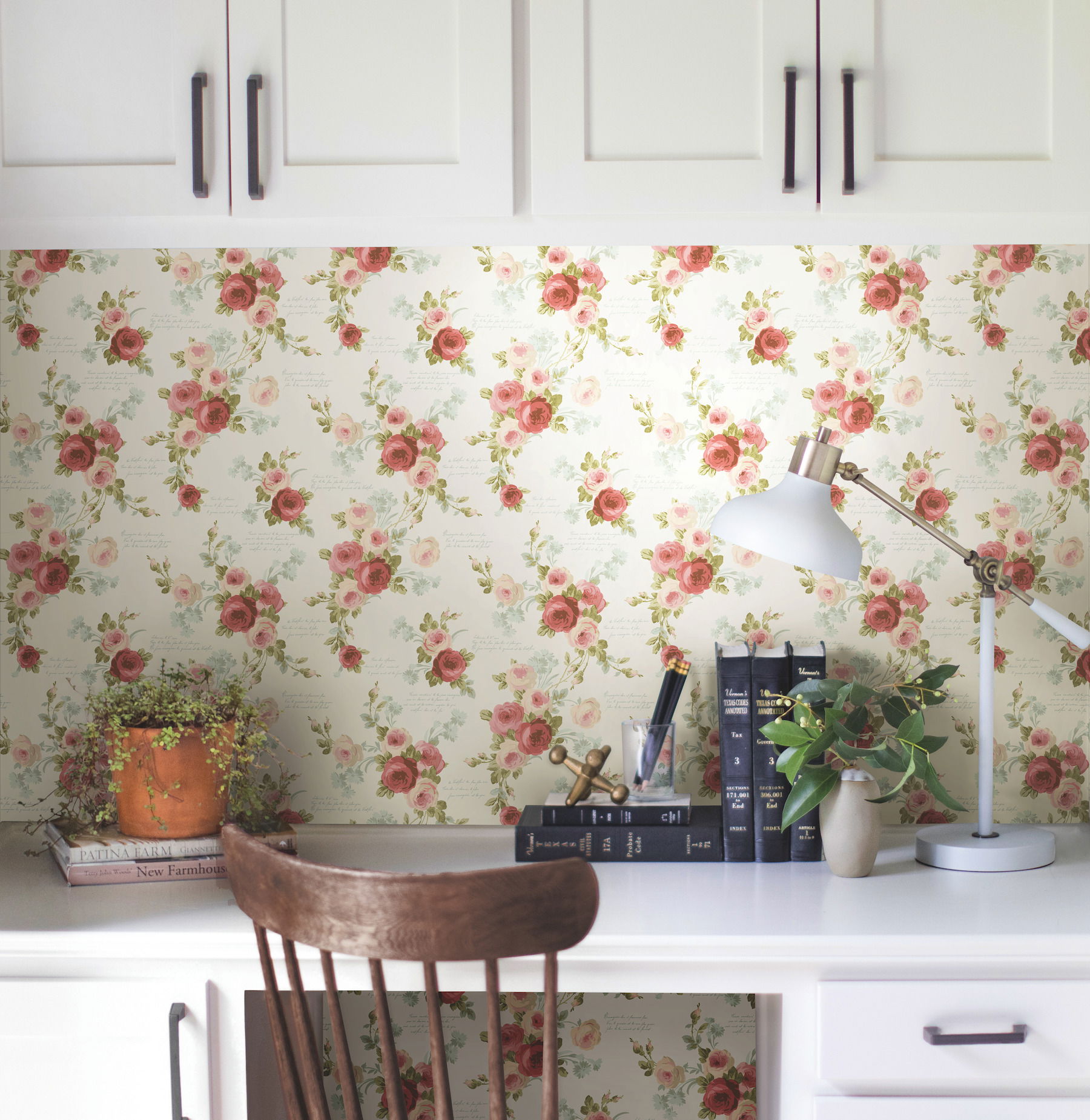 Polka Dot Plaid Pink & Blue Wallpaper large image 
