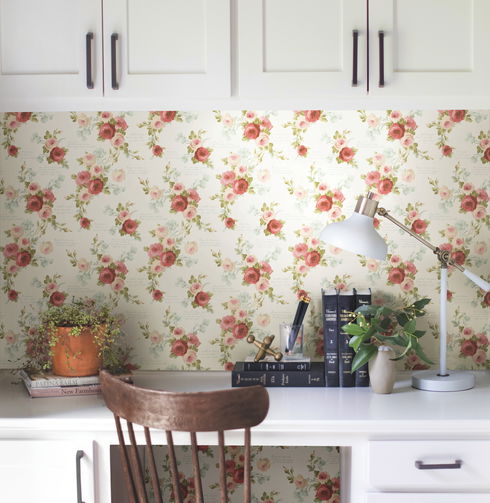 Polka Dot Plaid Pink & Blue Wallpaper