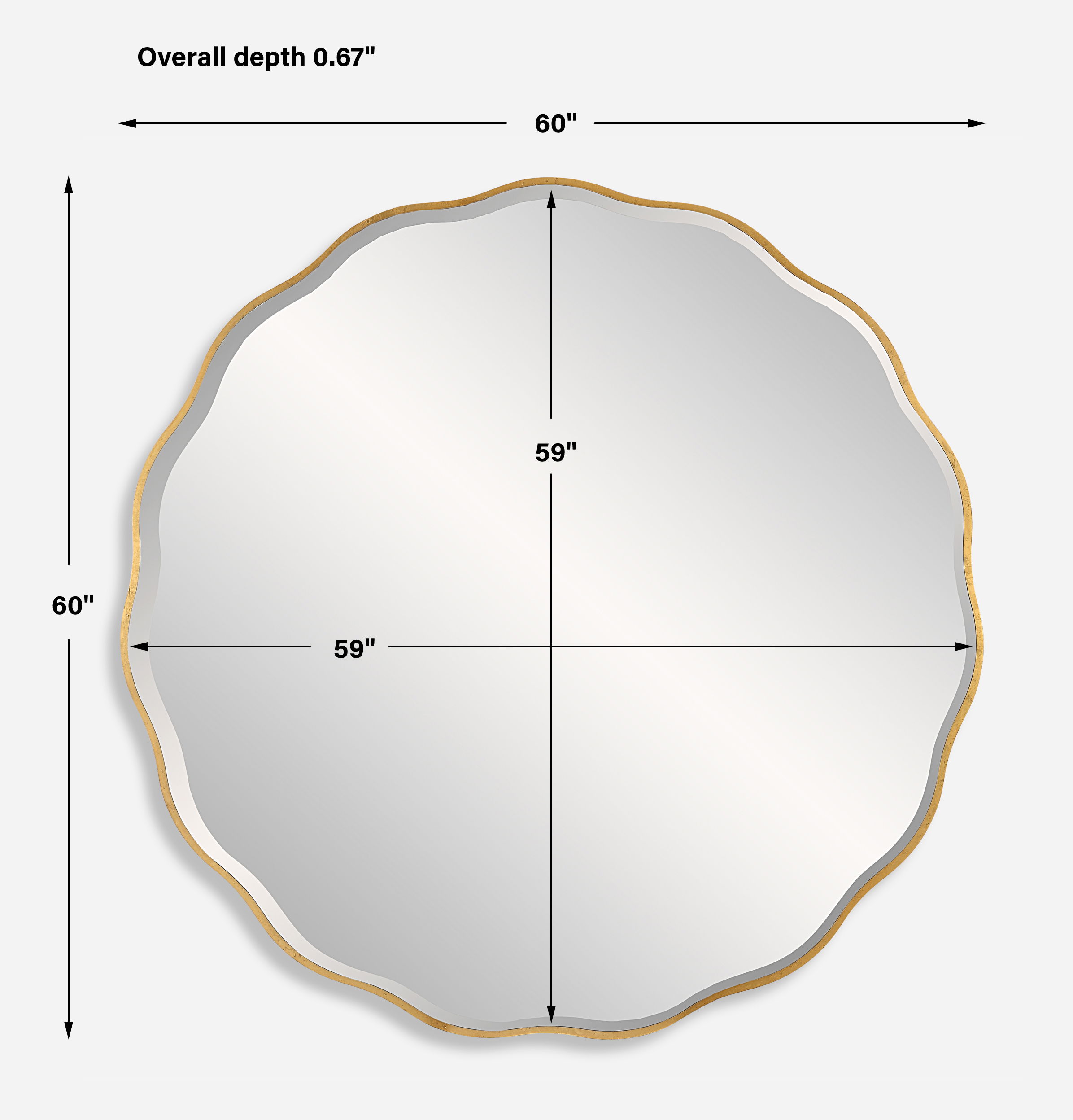 Aneta Large Gold Round Mirror large image 