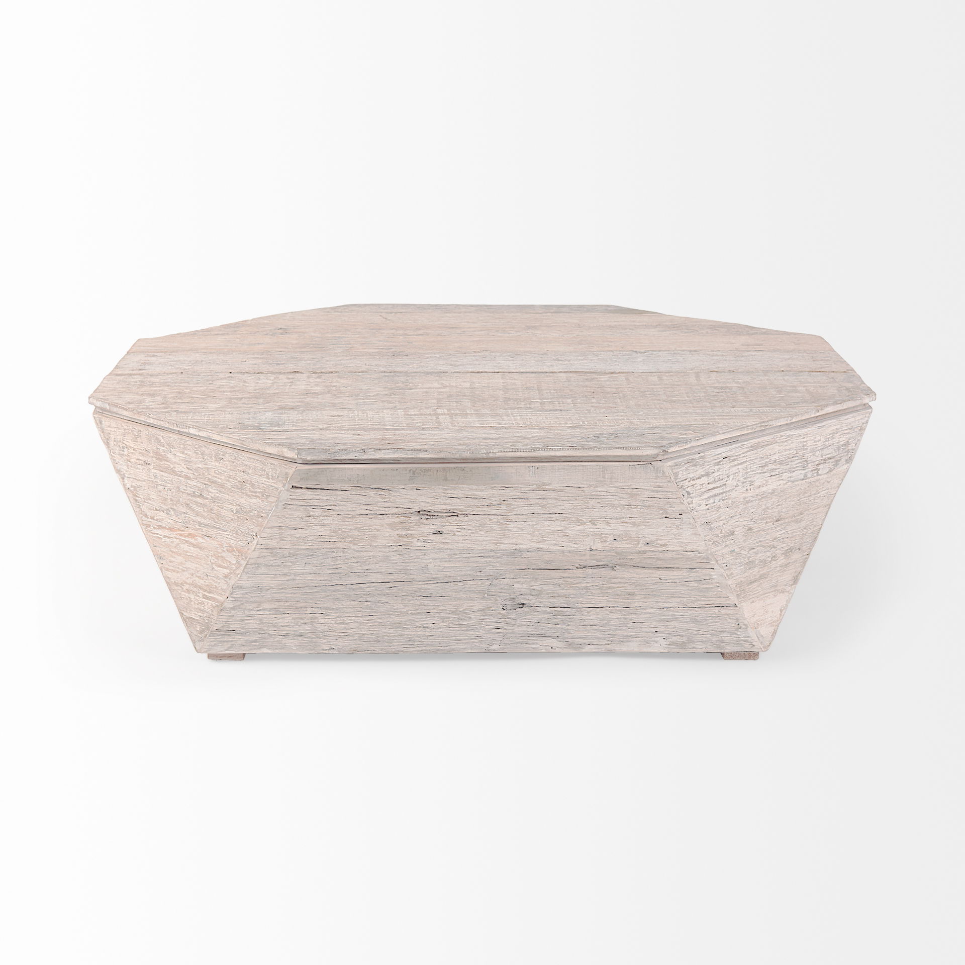 Esagono Octagonal Reclaimed Wood Coffee Table with Storage, by Mercana, 48" length x 48" width x 15" height View 4
