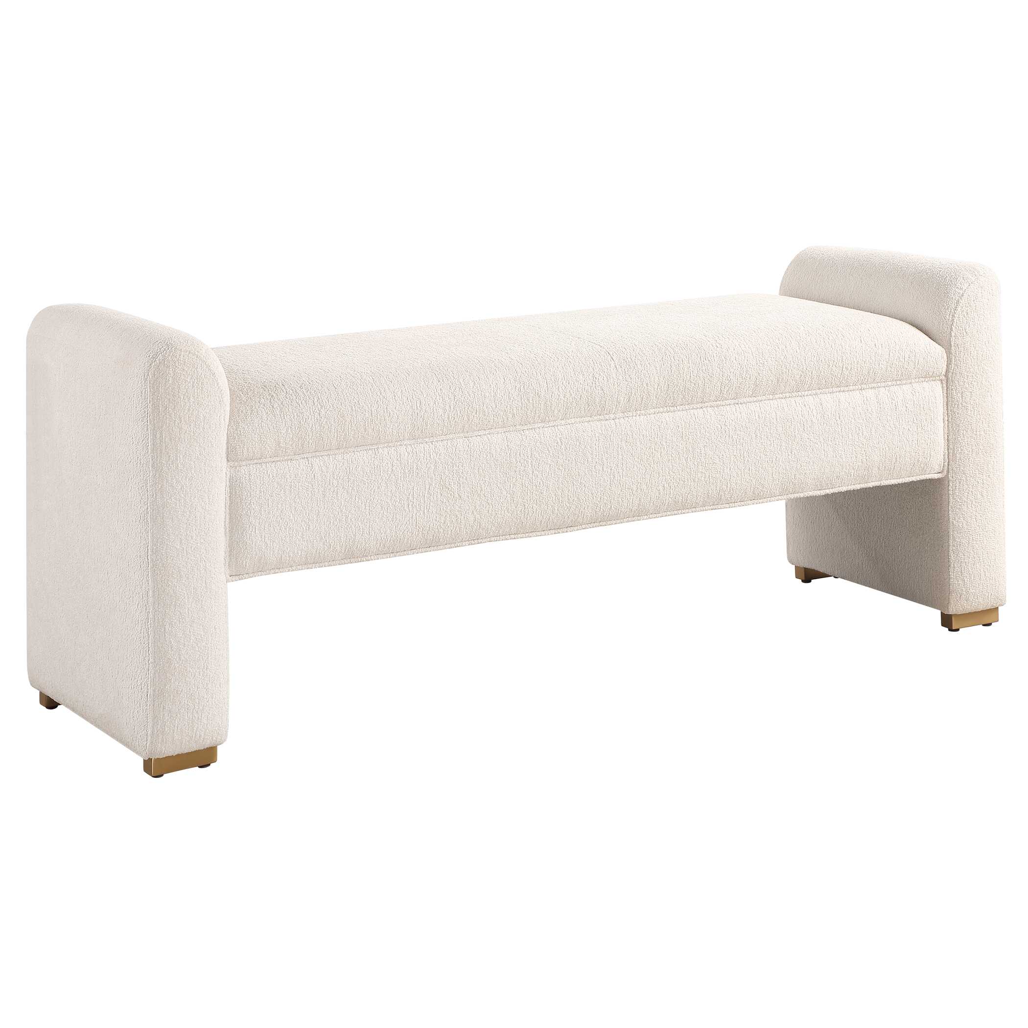 Caliste Ivory Bench, Furniture by Uttermost, 55.5" width x 21.25" height x 16.5" depth View 4