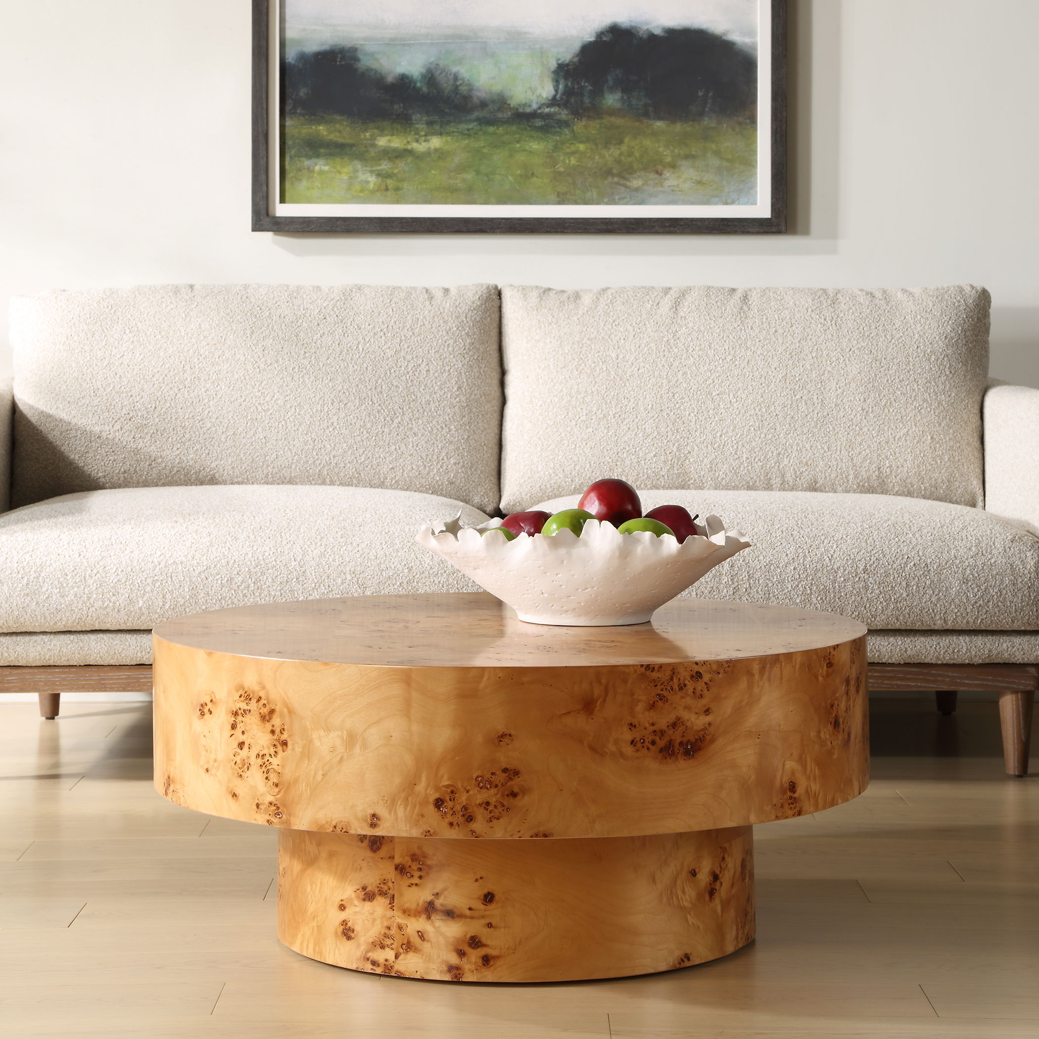 Knots Poplar Round Coffee Table large image 