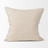Jenna Beige with Merlot Print Linen Square Decorative Pillow Cover, by Mercana, 22" length x 22" width x 0.2" height thumbnail 5