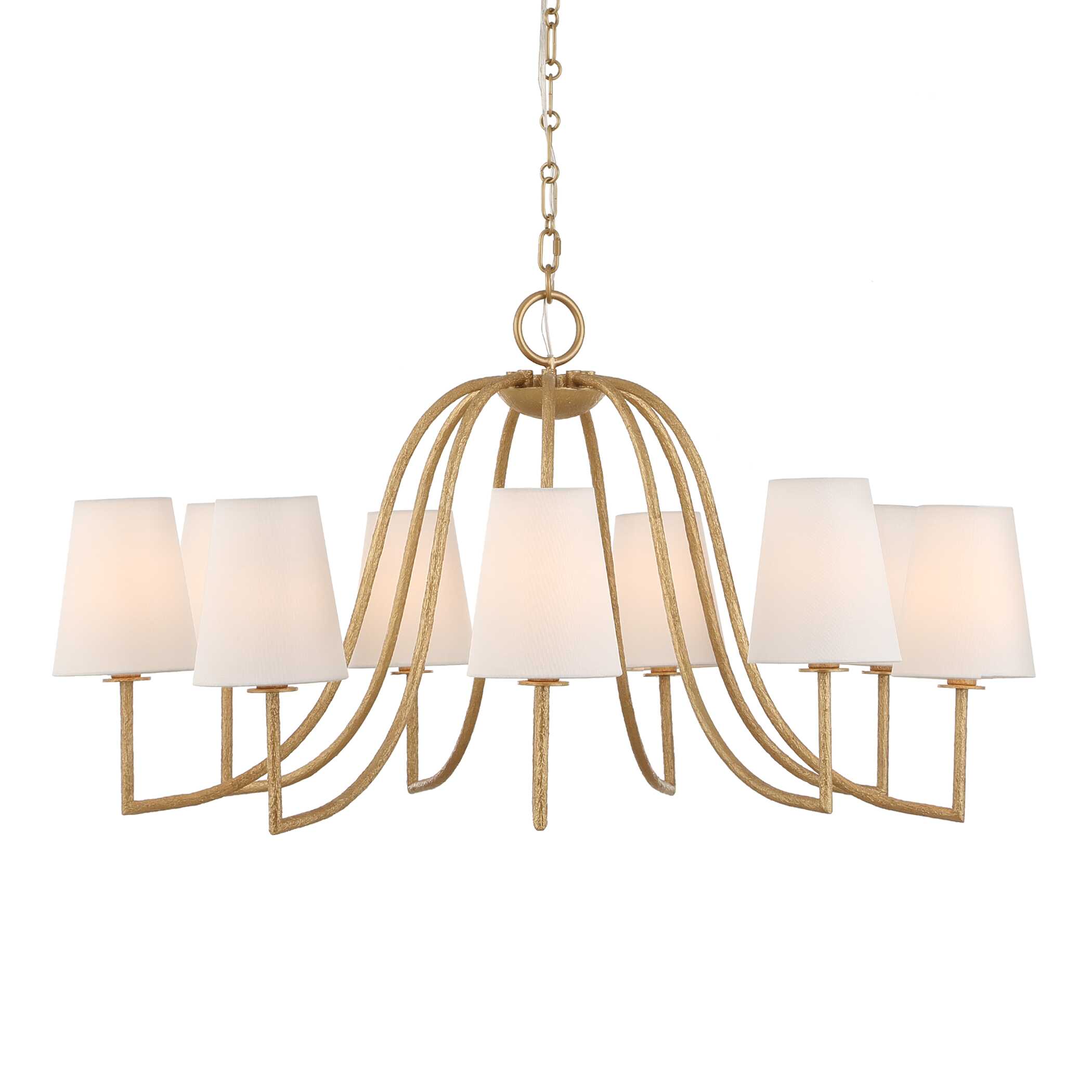 Seville 9 Light Gold Chandelier, Ceiling Light by Uttermost, 21.62" height x 42" diameter View 1