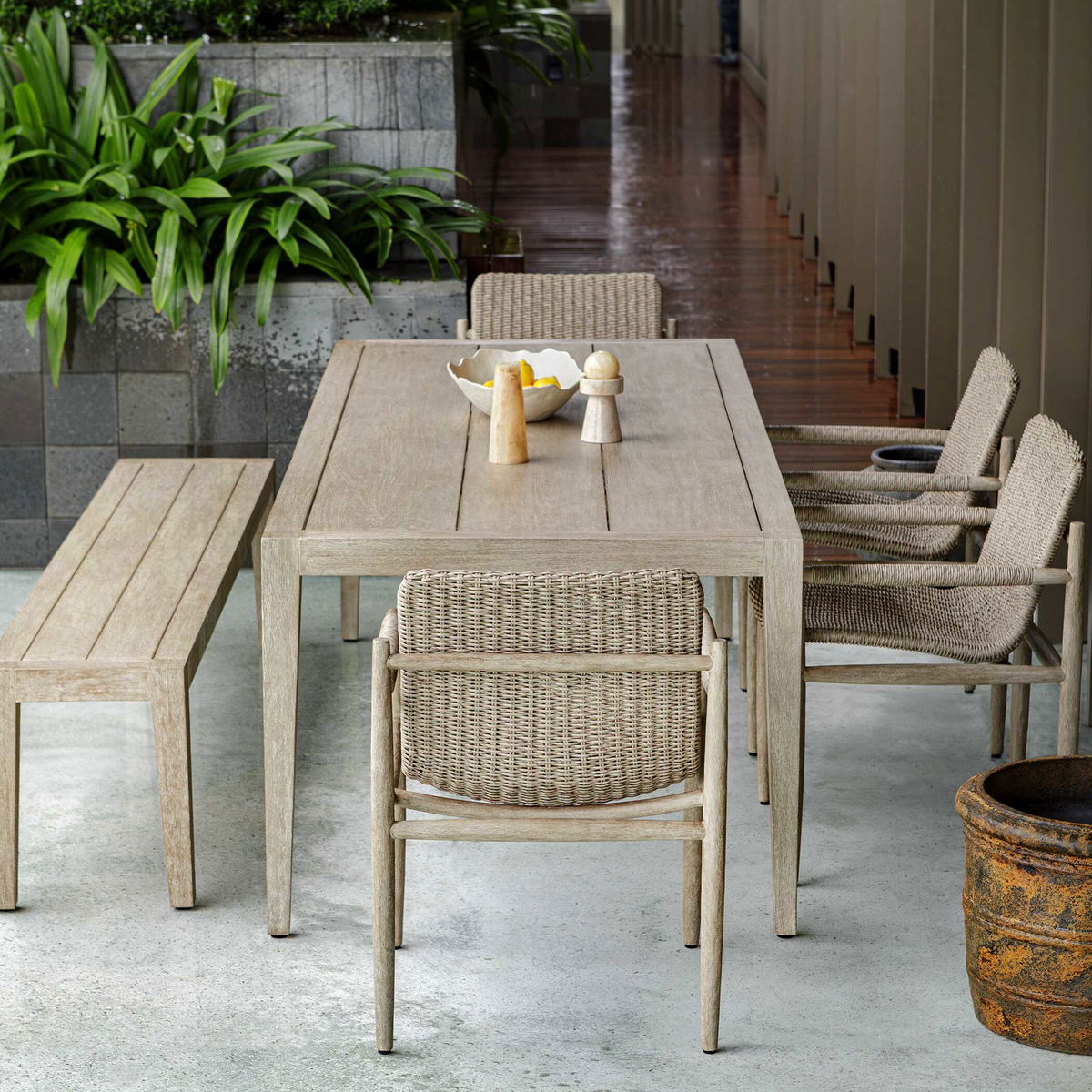 Sumba Wicker Outdoor Dining Chair, Outdoor Chair by Uttermost, 1'11.75" width x 2'8.75" height x 2'0.5" depth View 5