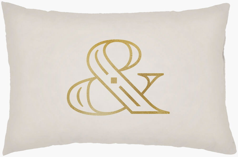 Ampersand Lumbar Pillow, Decorative Pillow by Surya, 14" length x 22" width