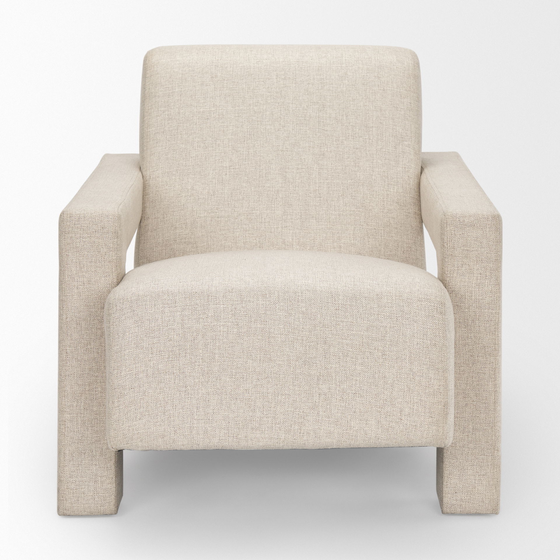 Sovereign Oatmeal Fully Upholstered Accent Chair, by Mercana, 28.25" length x 34.75" width x 29.5" height View 7