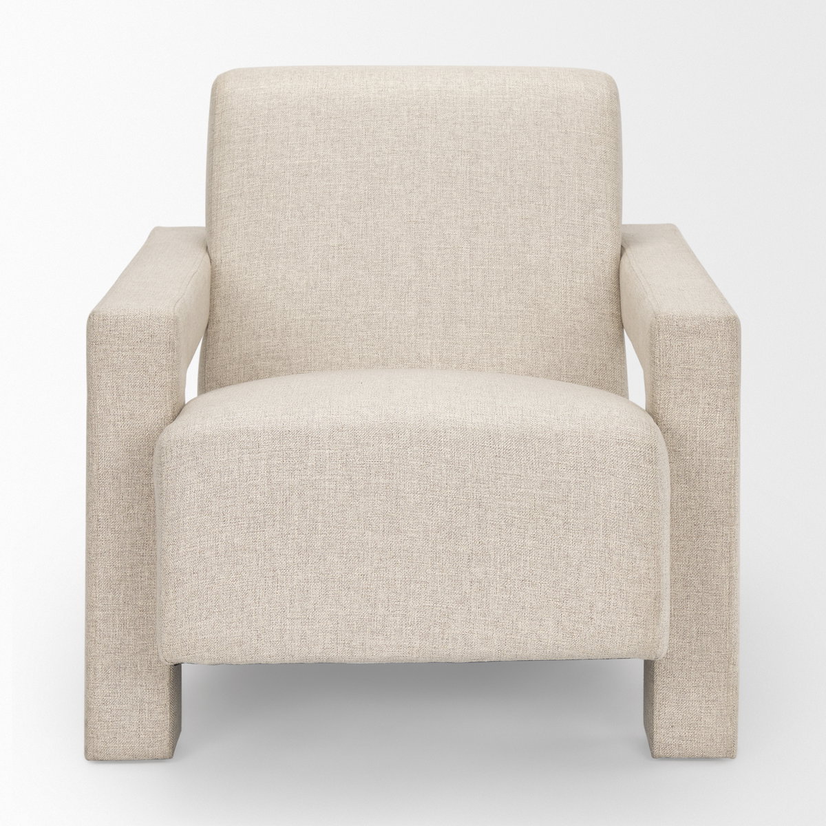 Sovereign Oatmeal Fully Upholstered Accent Chair, by Mercana, 28.25" length x 34.75" width x 29.5" height View 7