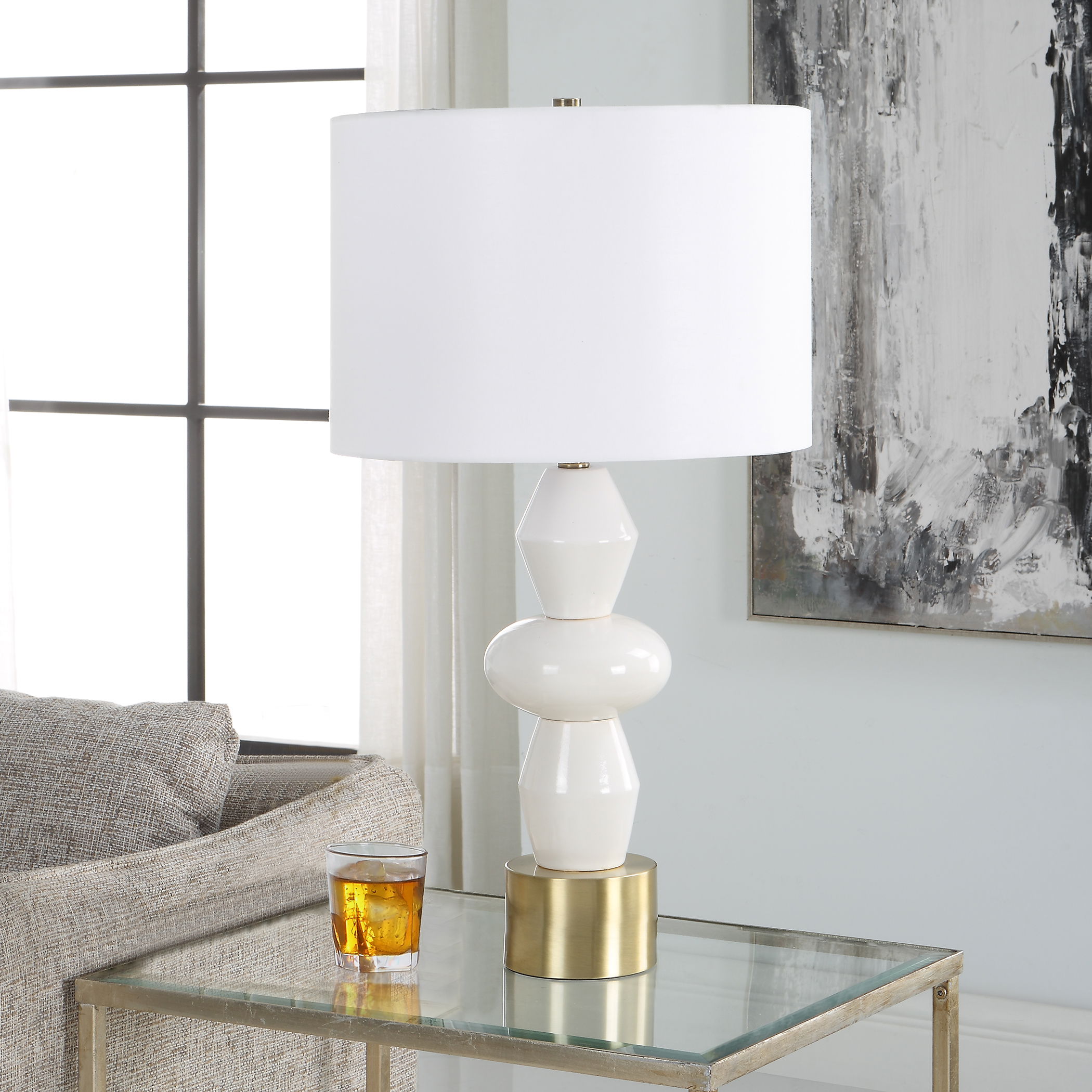 Architect White Table Lamp large image 