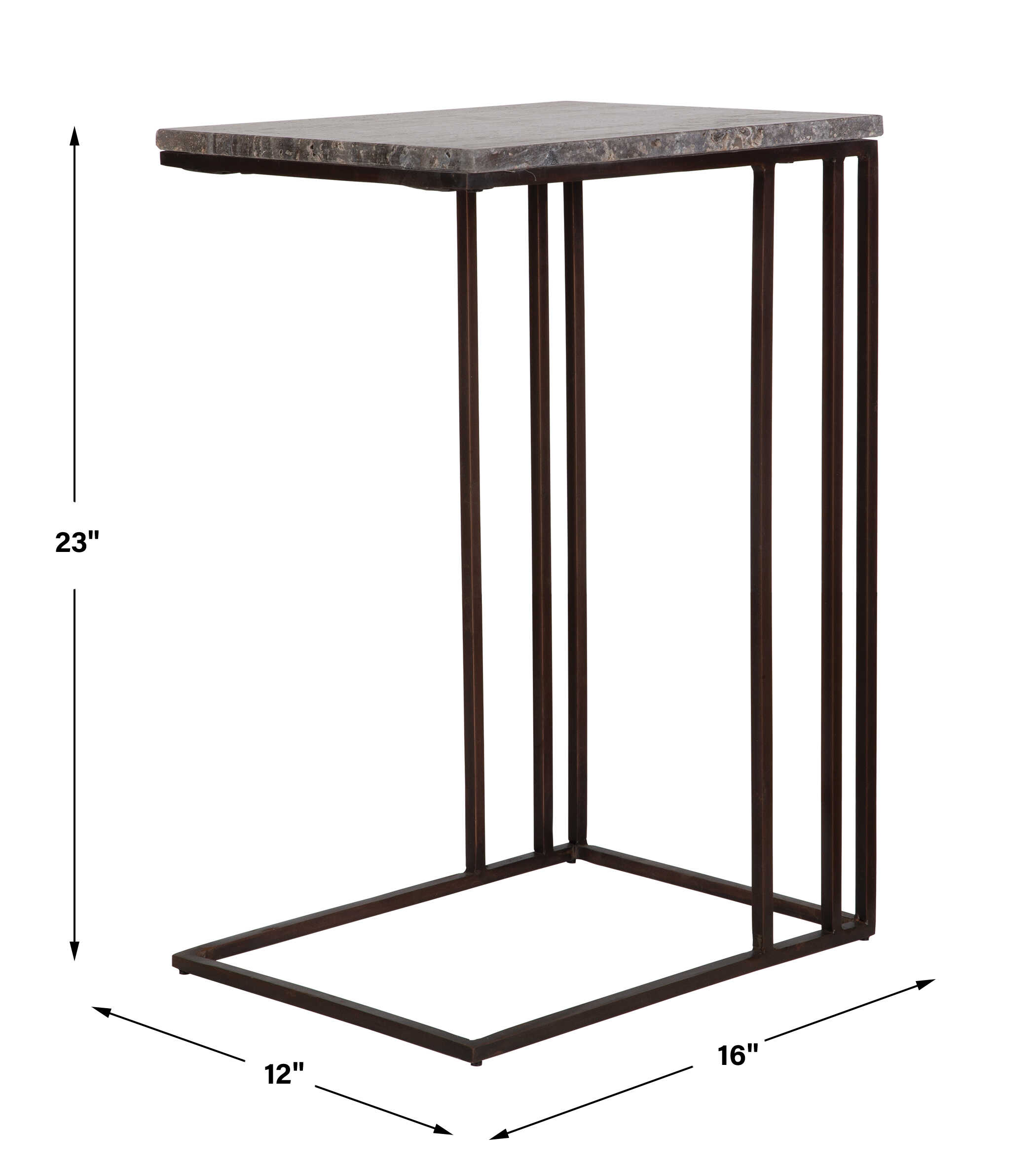 Theodore Travertine Accent Table large image 