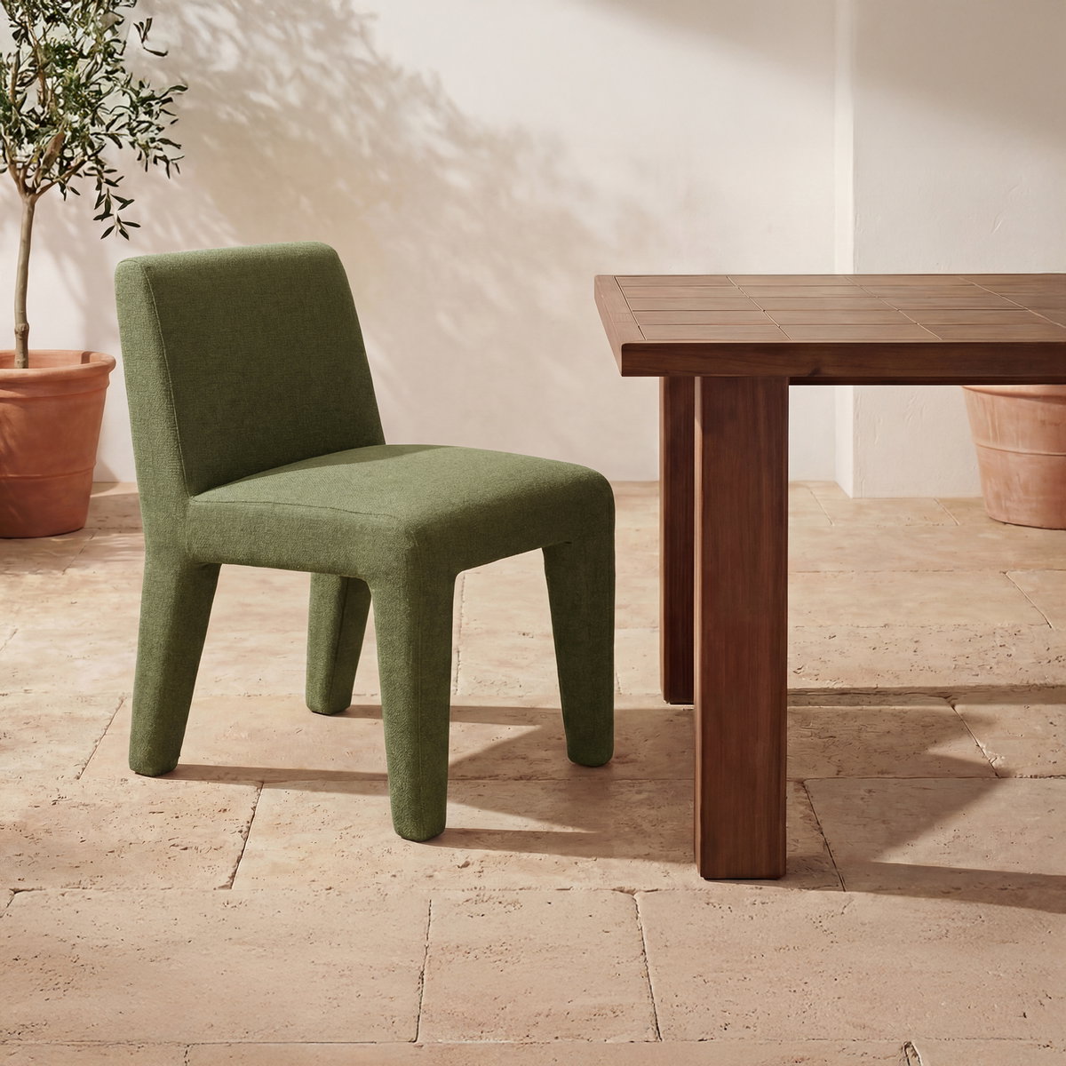 Verona Outdoor Dining Chair Green, Outdoor Chair by Moe's Home, 1'9.6" width x 2'8.6" height x 2'4" depth View 7