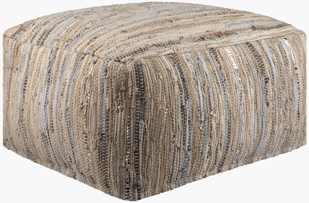 Anthracite Pouf, Ottoman by Surya, 24" width x 13" height