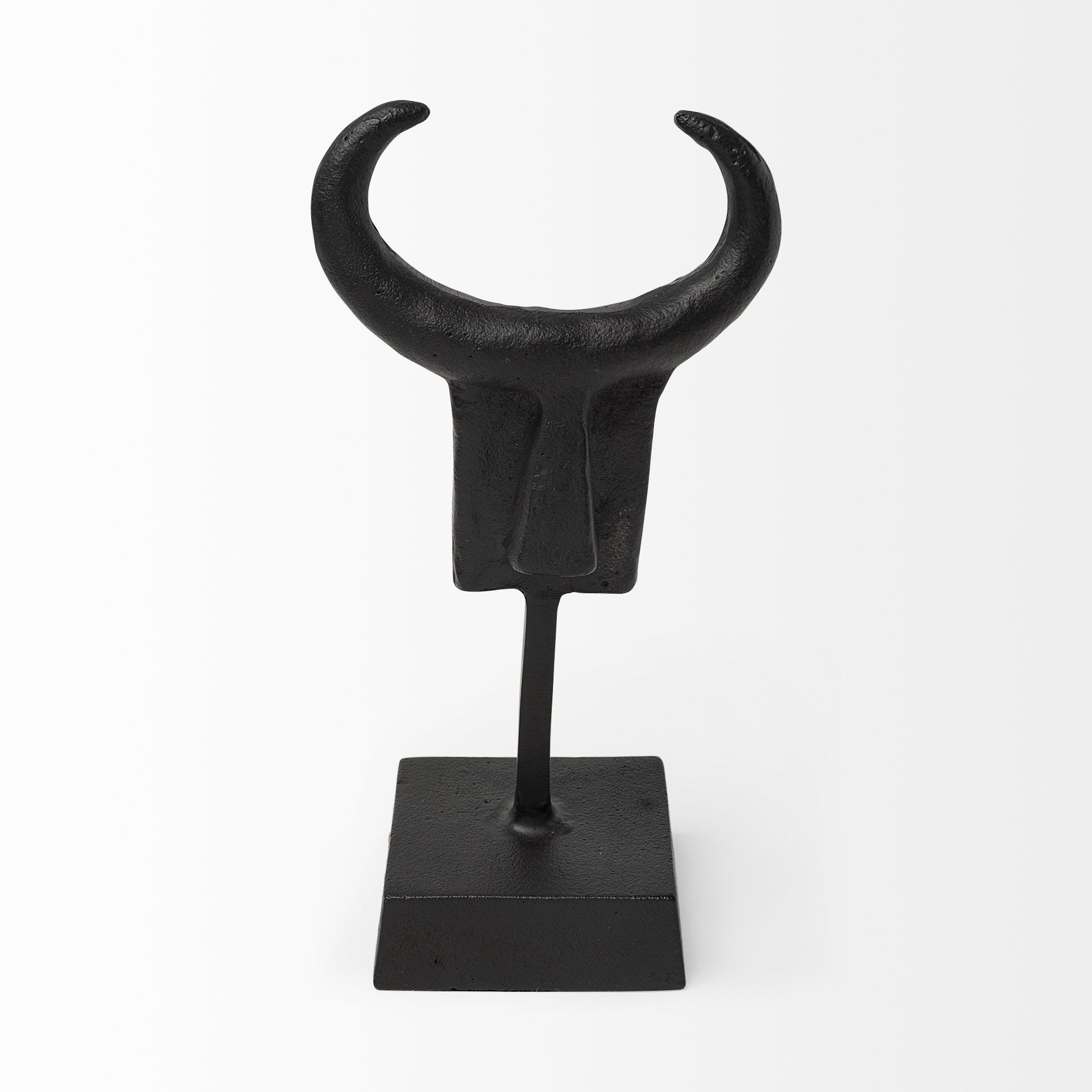 Caleb 4L x 5W Black Metal Tribal Figurine large image 