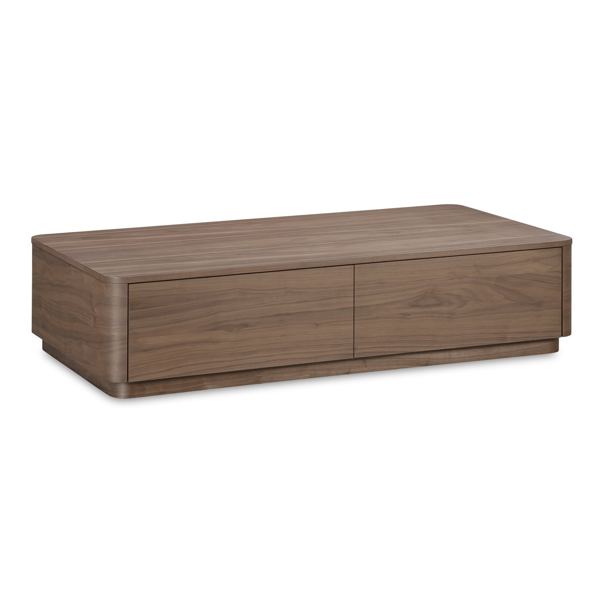 Round Off Coffee Table Walnut Brown, by Moe's Home, 55" width x 13" height x 30" depth View 2