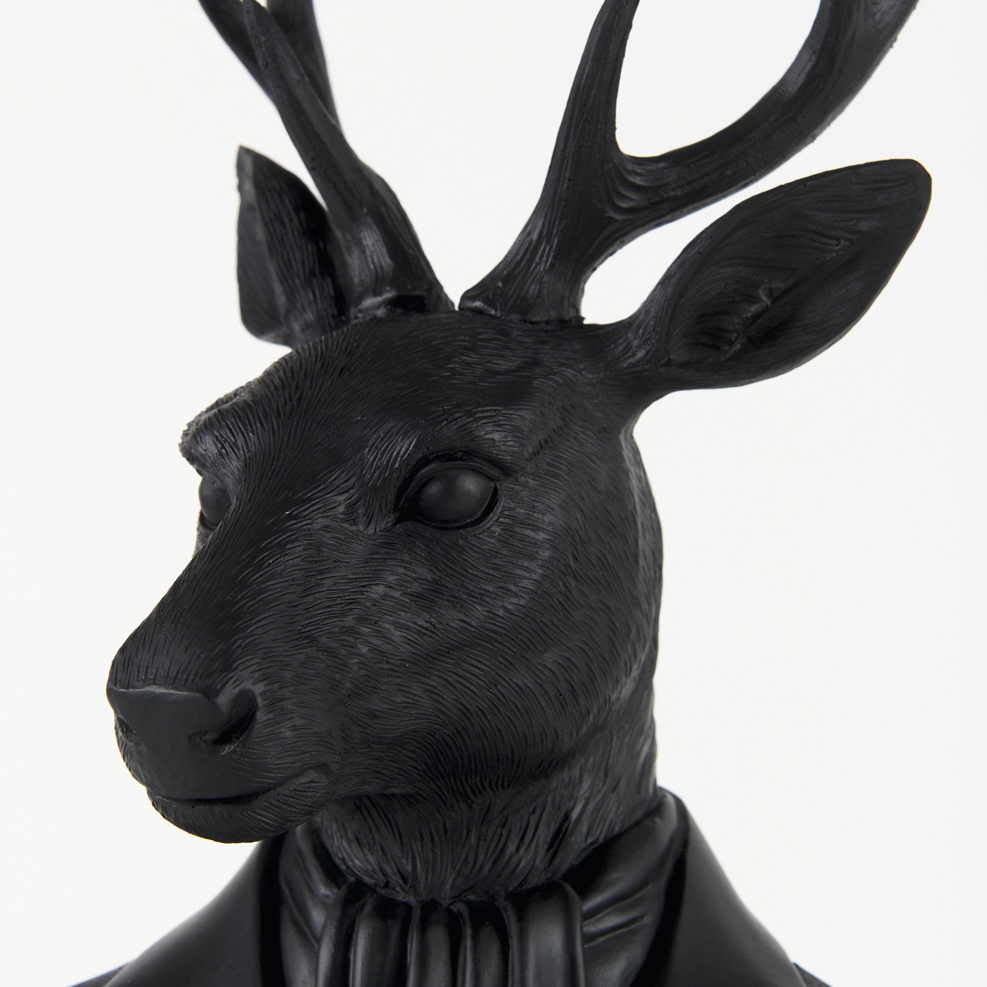 Mozart  Black Painted Resin Deer Bust large image 