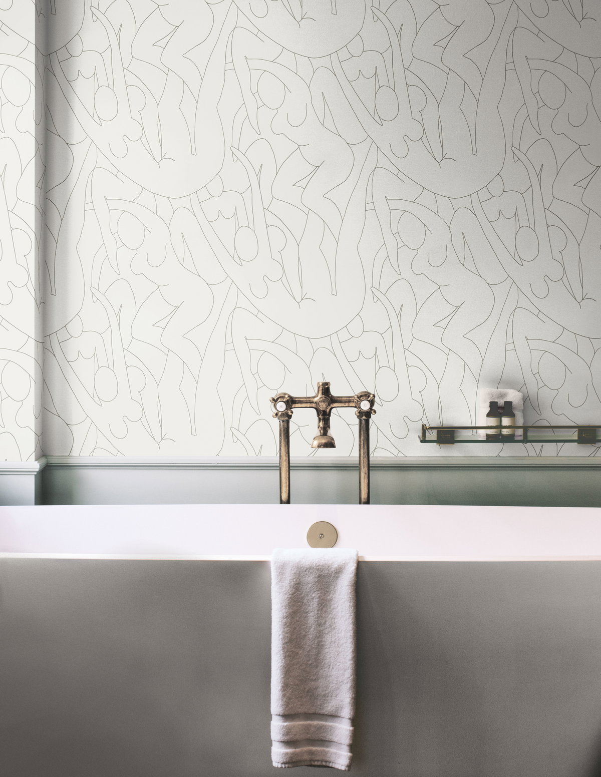 Head over Heels Beige Metallic Peel & Stick Wallpaper, by York Wall, 20' length x 1'8.5" width x 0.02" depth View 2