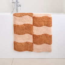 Online Designer Bathroom Wavy Blocks Bath Mat, 20x34, Copper