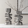 Free Flowing Nickel Vases Set/2, by Uttermost, 7" width x 14.25" height x 3.5" depth thumbnail 2
