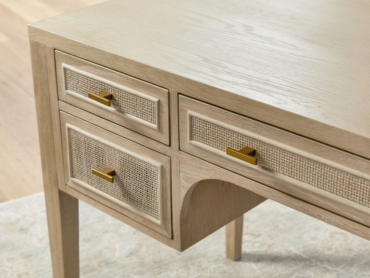 Cane Desk, by Essentials for Living, 55" width x 31.25" height x 24" depth View 10