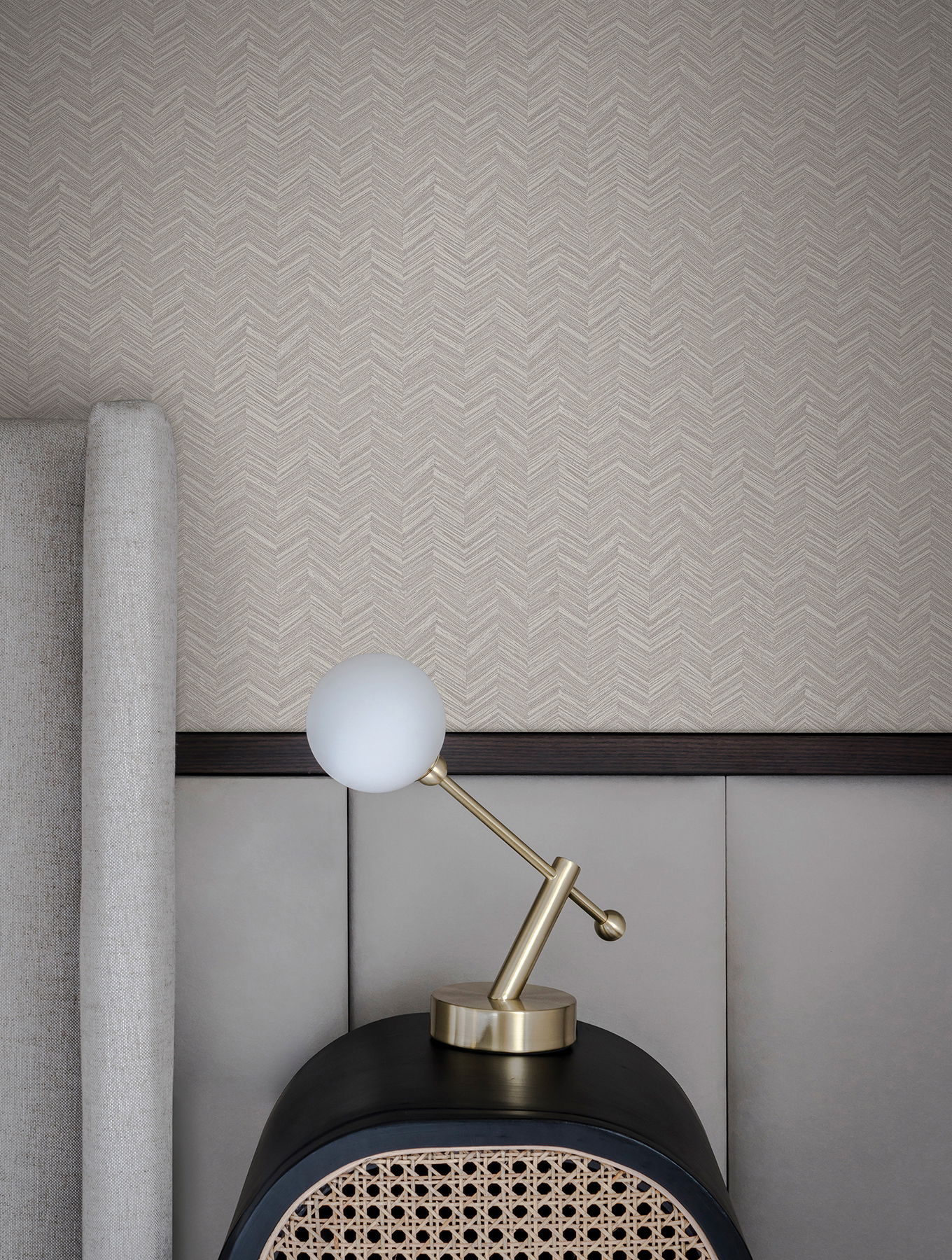Raised Chevron Light Grey Wallpaper, by York Wall, 33' length x 1'8.9" width x 0.02" depth View 2