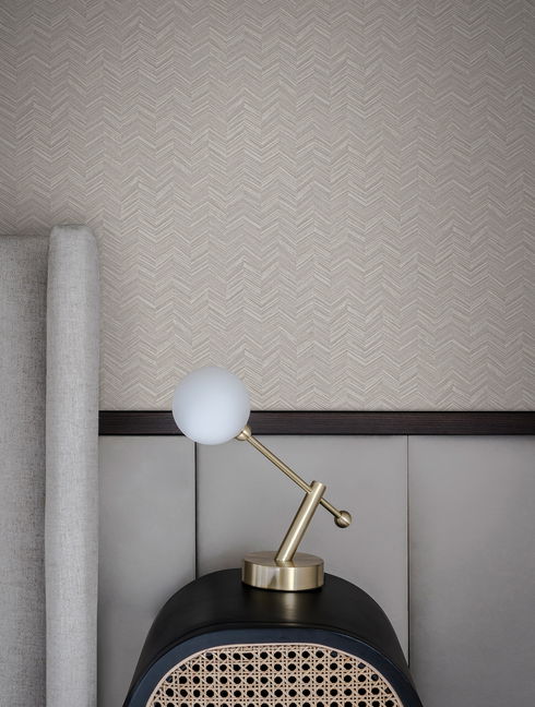 Raised Chevron Light Grey Wallpaper