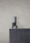 Polished Chevron Taupe & Silver Wallpaper thumbnail 1