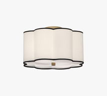 Online Designer Hallway/Entry Tess Scalloped Flush Mount, 16", Aged Brass