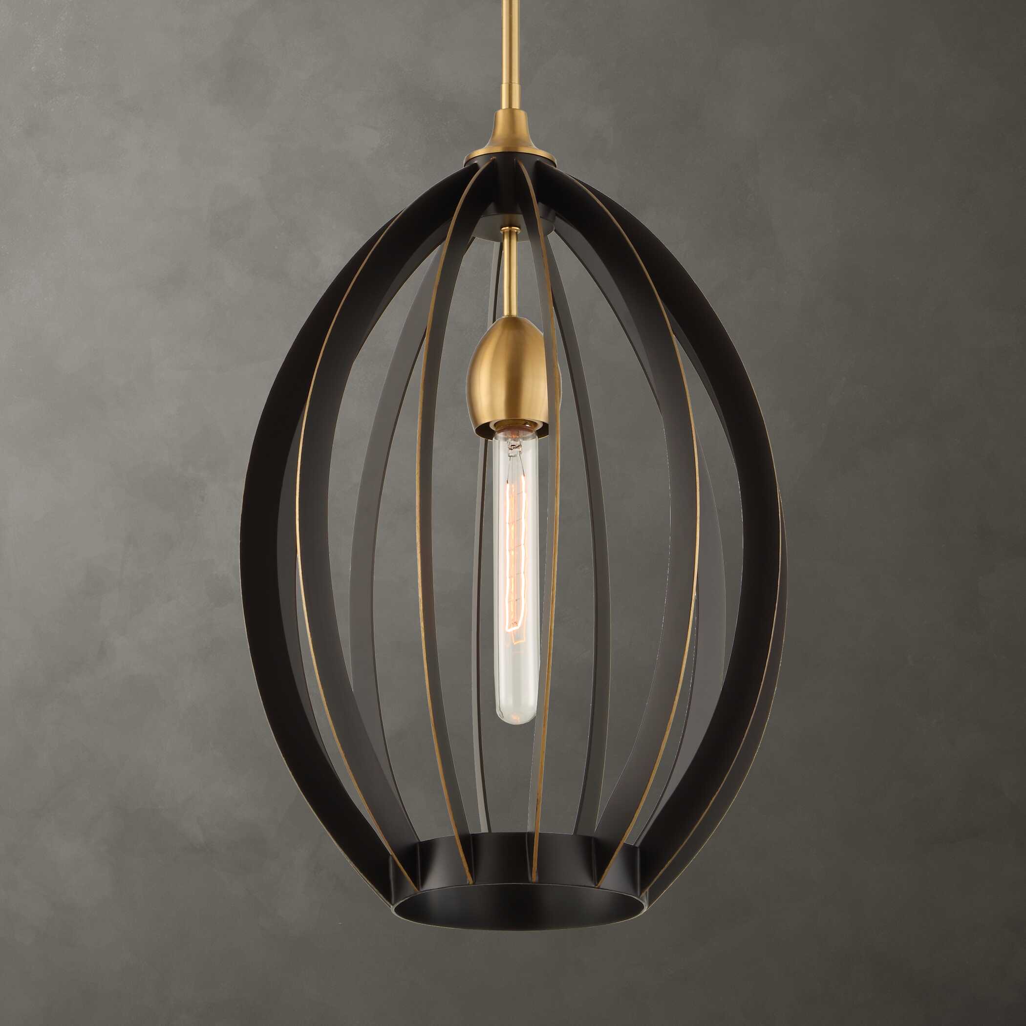 Darby 1 Light Architectural Oval Pendant large image 