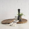 Waverly Round Light Brown Wood Scalloped Edged Trays, Decorative Tray by Mercana, 17.5" length x 17.5" width x 1" height thumbnail 2