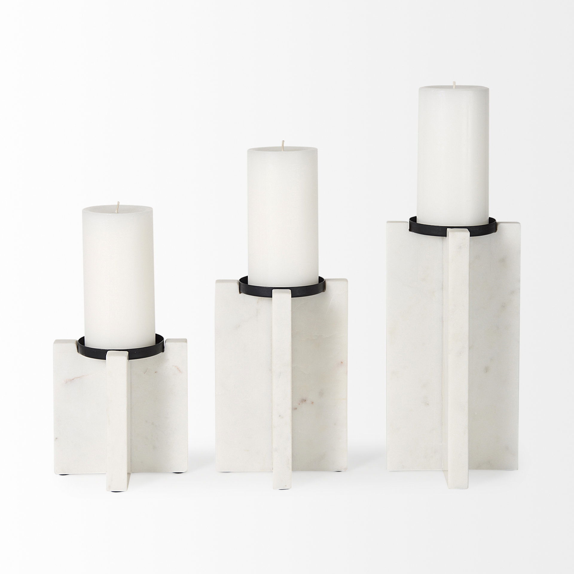 Sophia 5.5'L x 3.5'W x 10.5'H Marble Candle Holder Large large image 