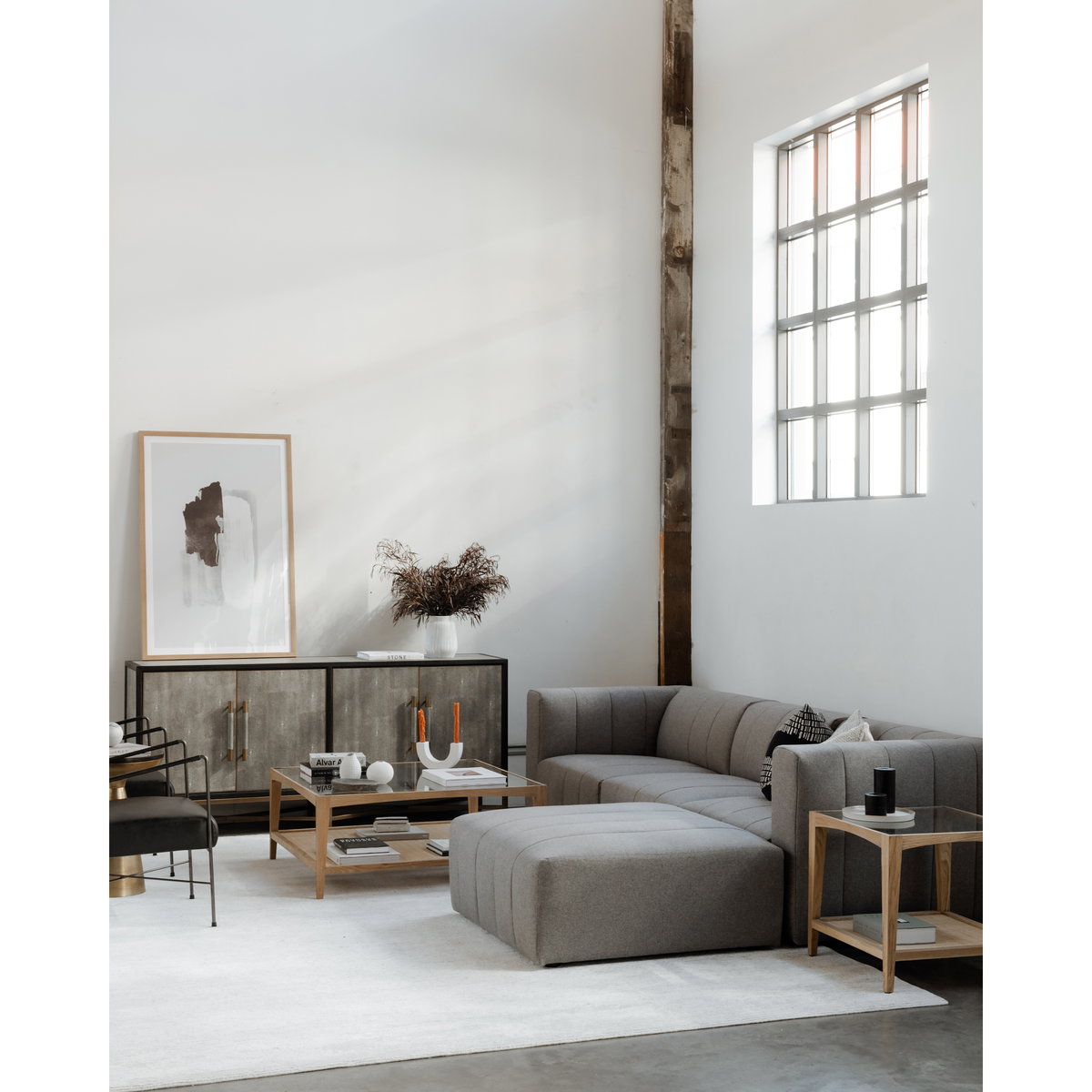 Harrington Coffee Table Natural, by Moe's Home, 39.5" width x 16.5" height x 39.5" depth View 5