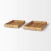 Hona Set of 2 Large Rectangular Nesting Water Hyacinth Trays, Decorative Tray by Mercana, 27.95" length x 18.11" width x 3.15" height thumbnail 4