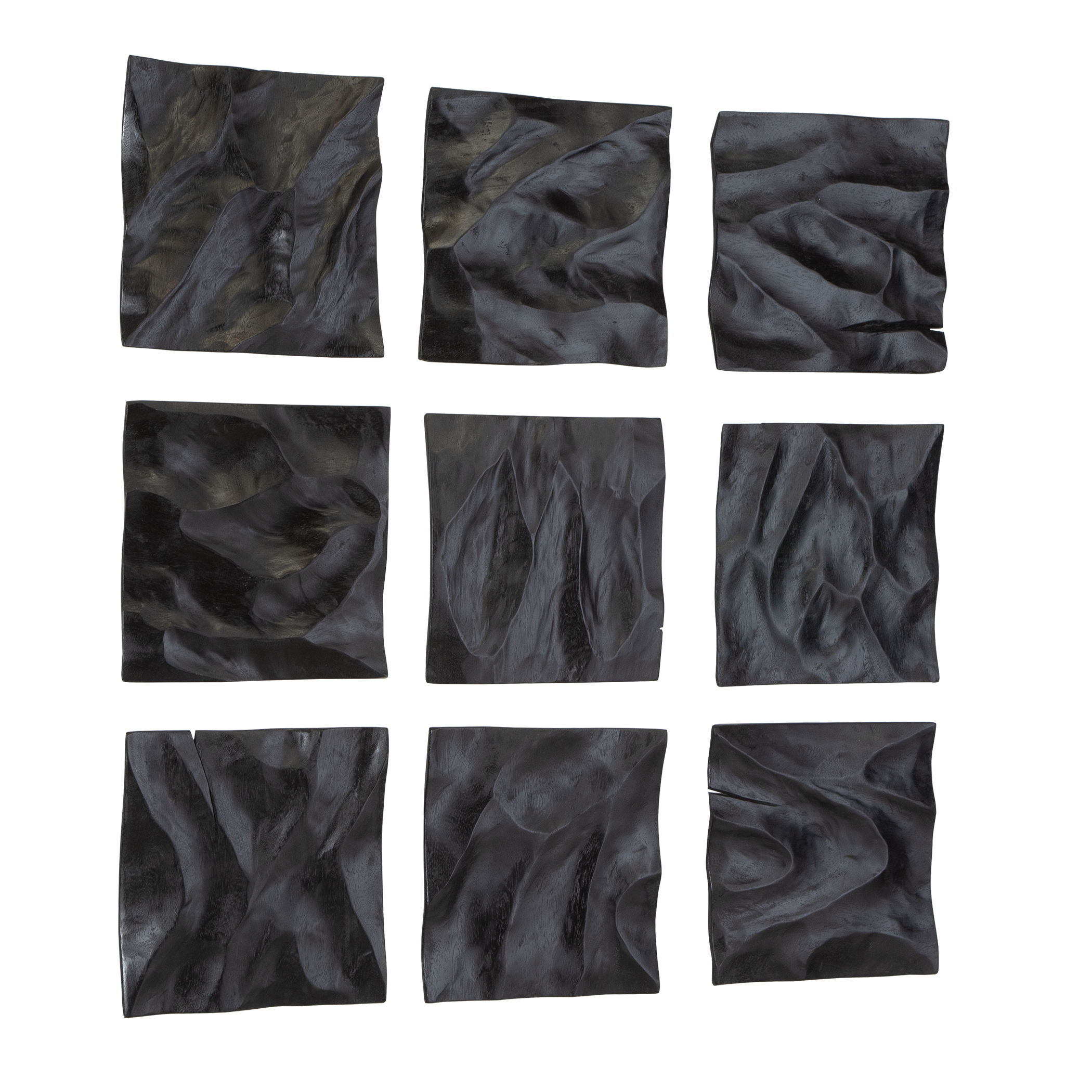 Malosi Black Wood Wall Decor, Set/9 large image 