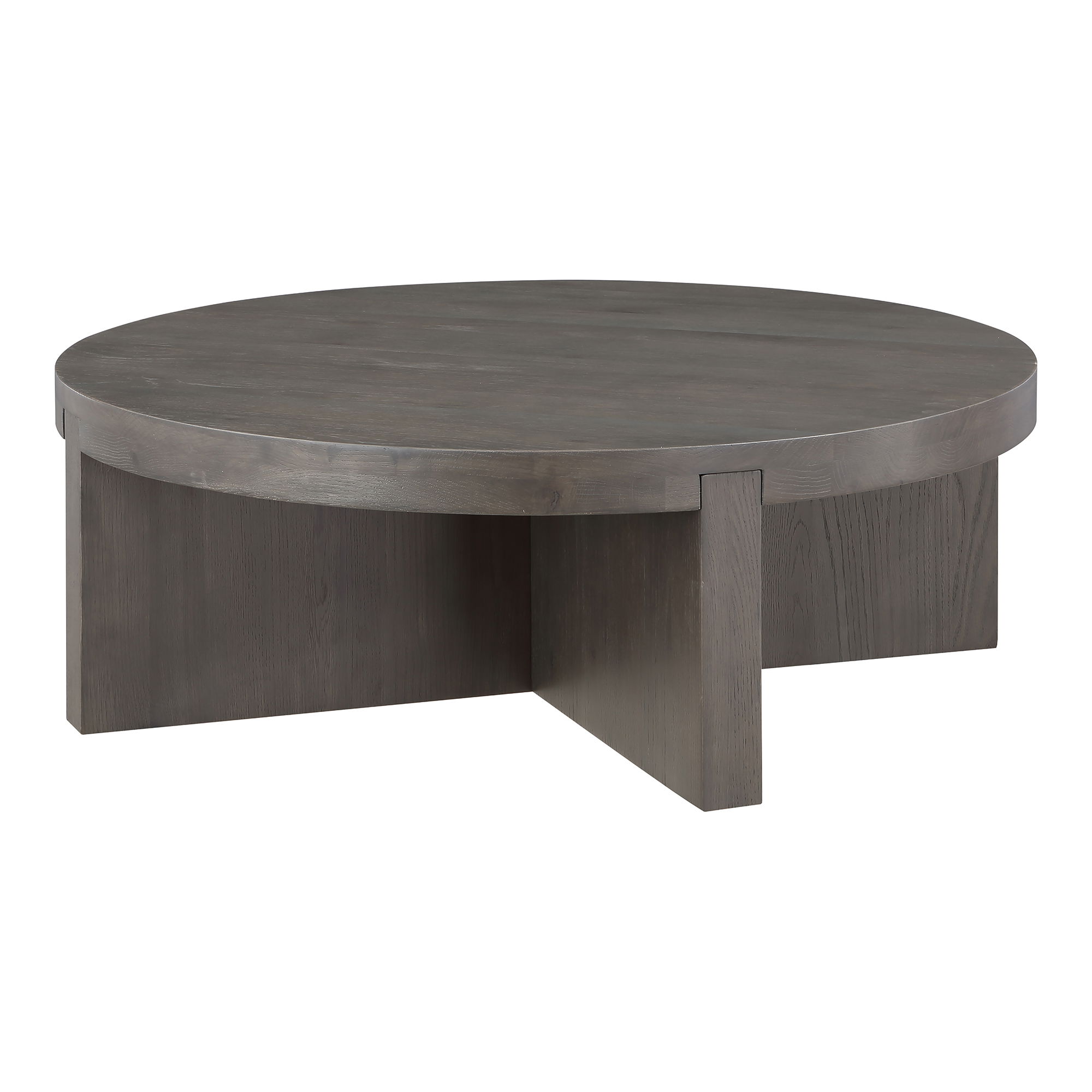 Folke Round Coffee Table Dark Brown, by Moe's Home, 38" width x 13.38" height x 38" depth View 3
