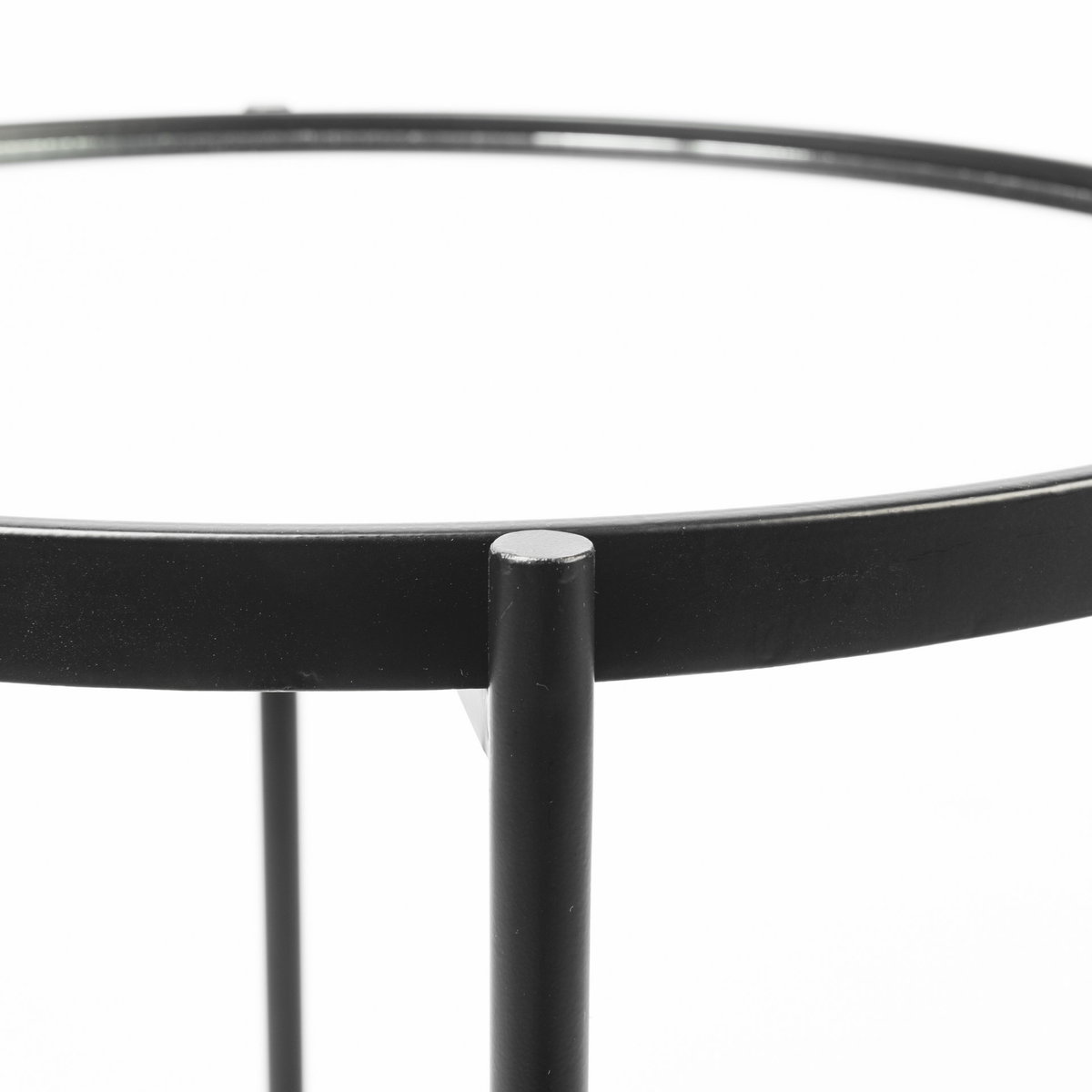 Samantha (Small) Black Mirror Top  Accent Table, Side & End Table by Mercana, 19.69" length x 19.69" width x 24.21" height View 6