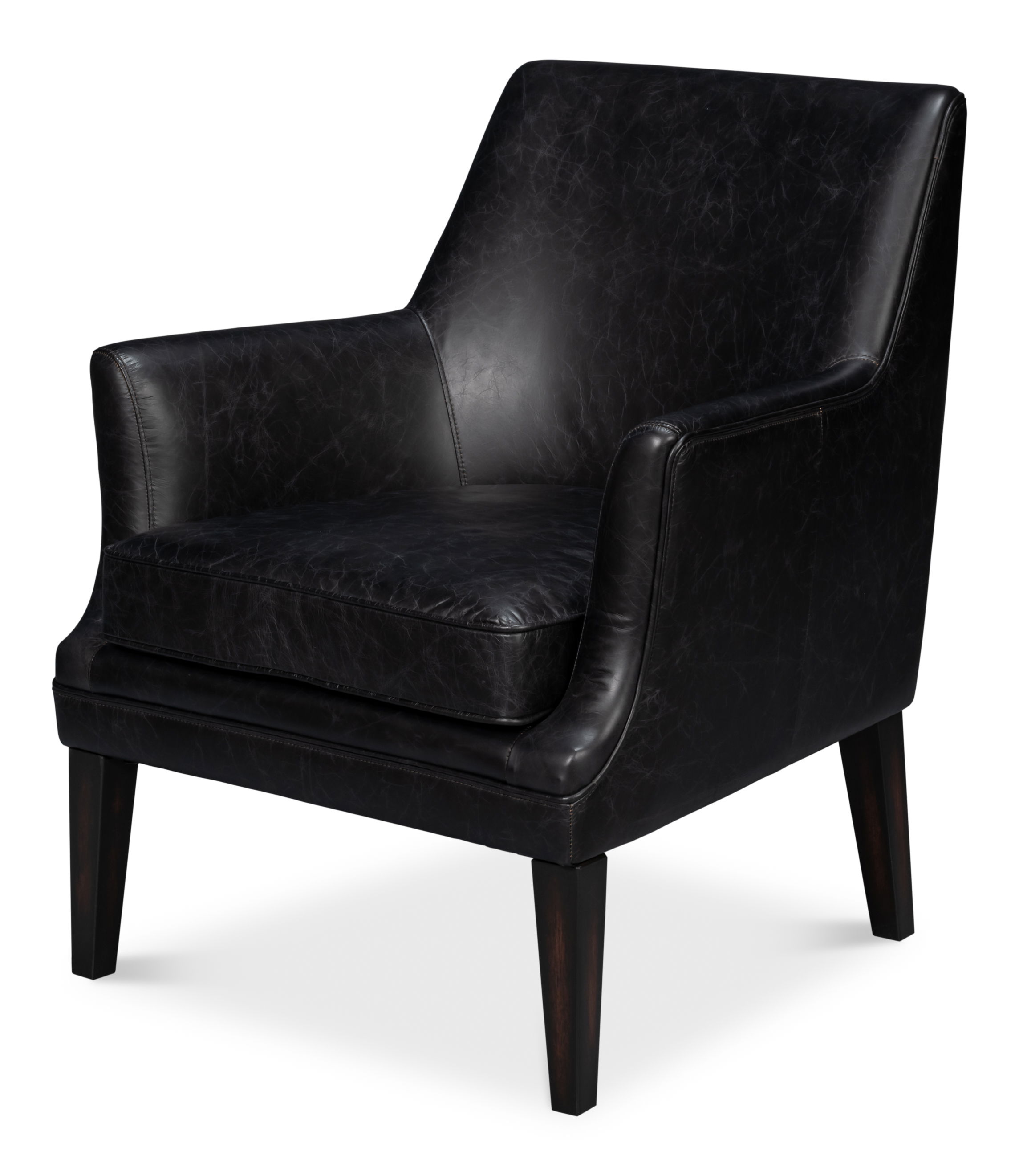 Royalton Distilled Leather Chair,Blk large image 