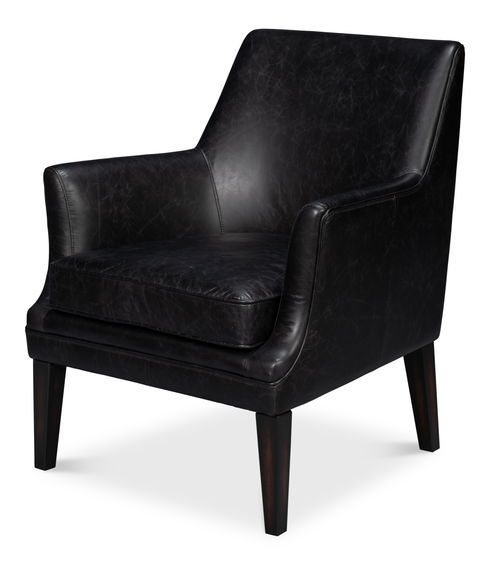 Royalton Distilled Leather Chair,Blk
