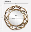 Cutting Edge Bronze Round Mirror, by Uttermost, 4'7" width x 4'7" height x 2.5" depth thumbnail 3