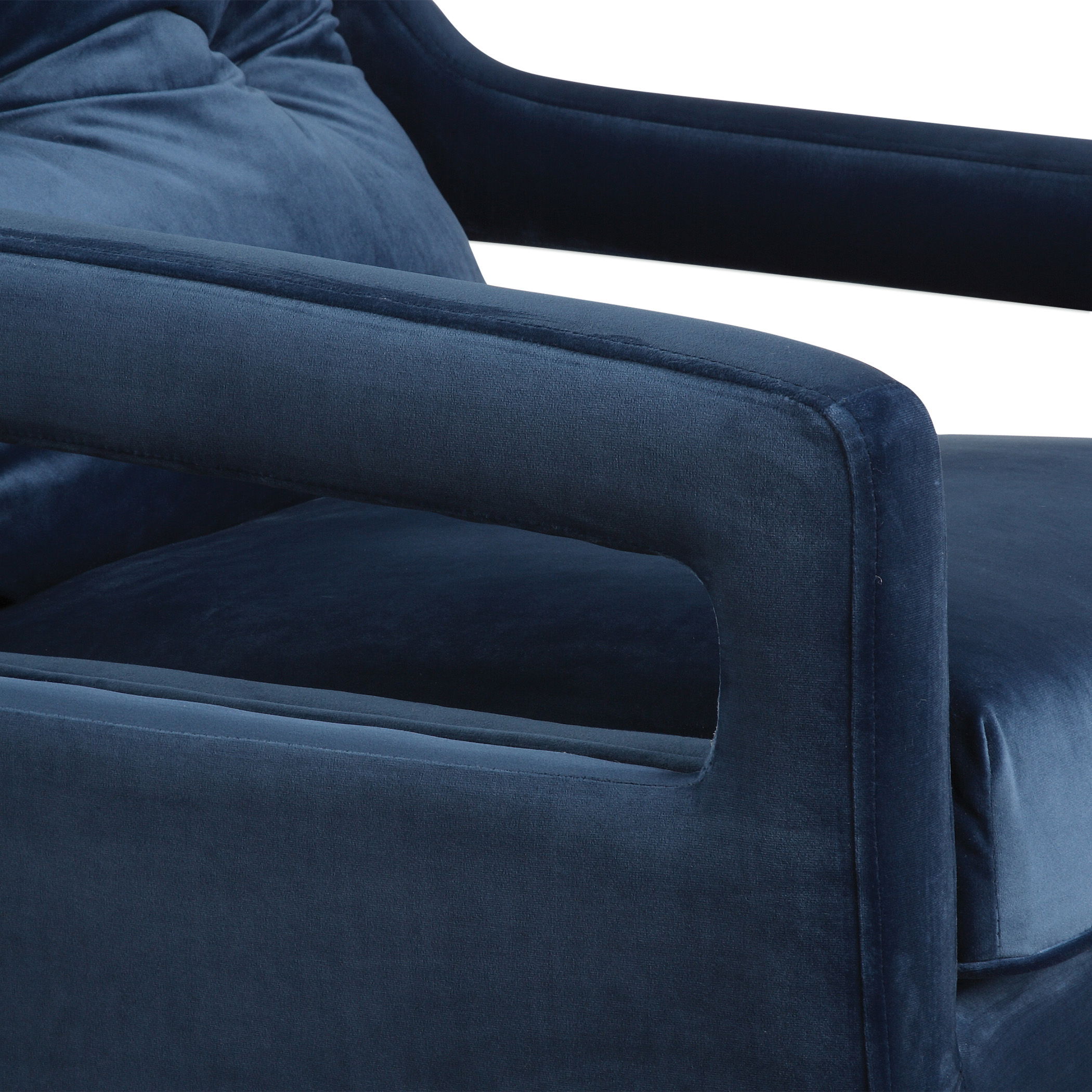 O'Brien Blue Velvet Armchair large image 