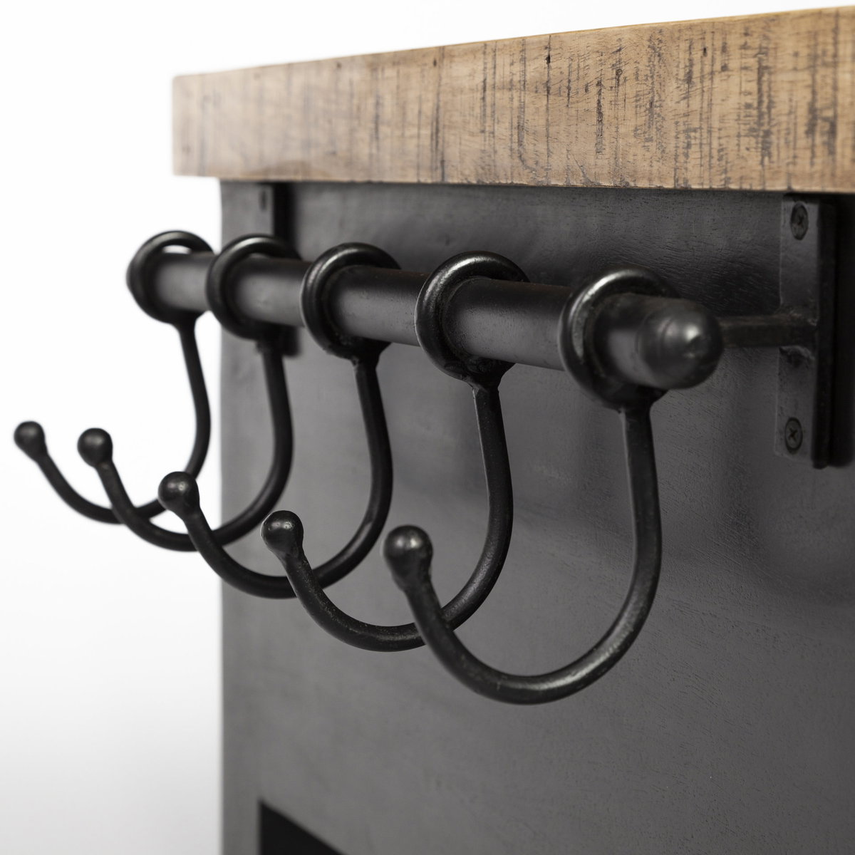 Columbia 62L x 28W x 36H Black Wooden Kitchen Island, by Mercana, 62" length x 28" width x 36" height View 10