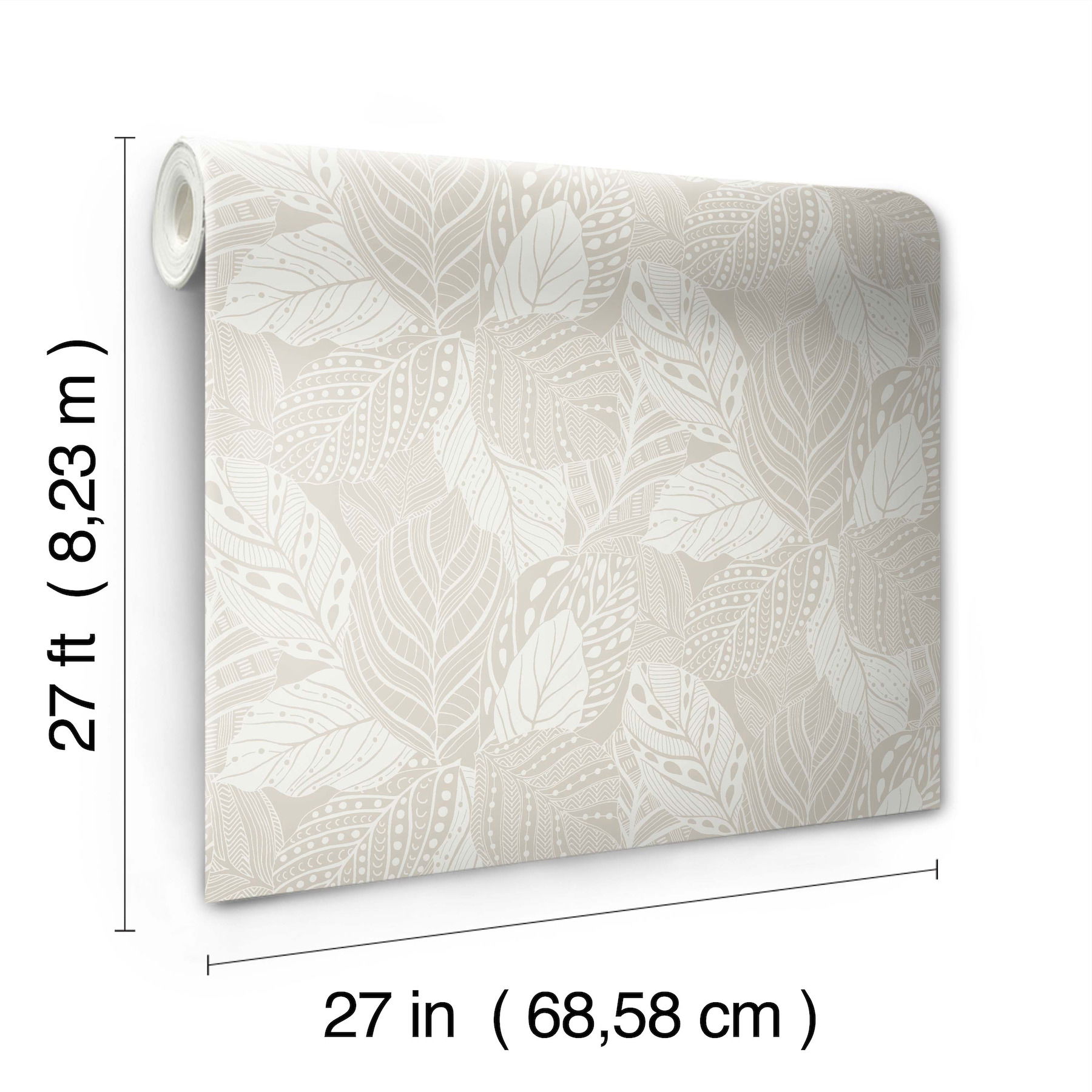 Vinca White Metallic Wallpaper large image 