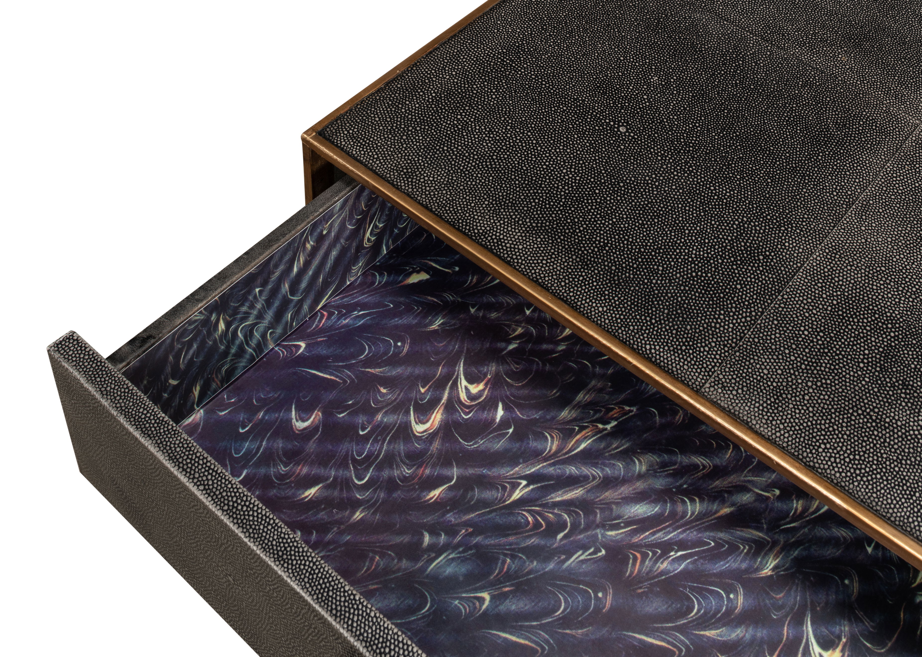 Gideon Shagreen Sq.Coffee Table Ant.Grey large image 