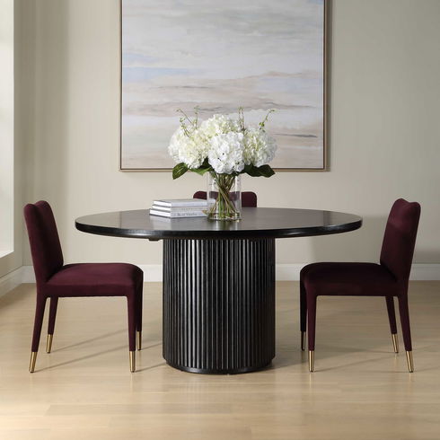 Hersch Round Black Dining Table