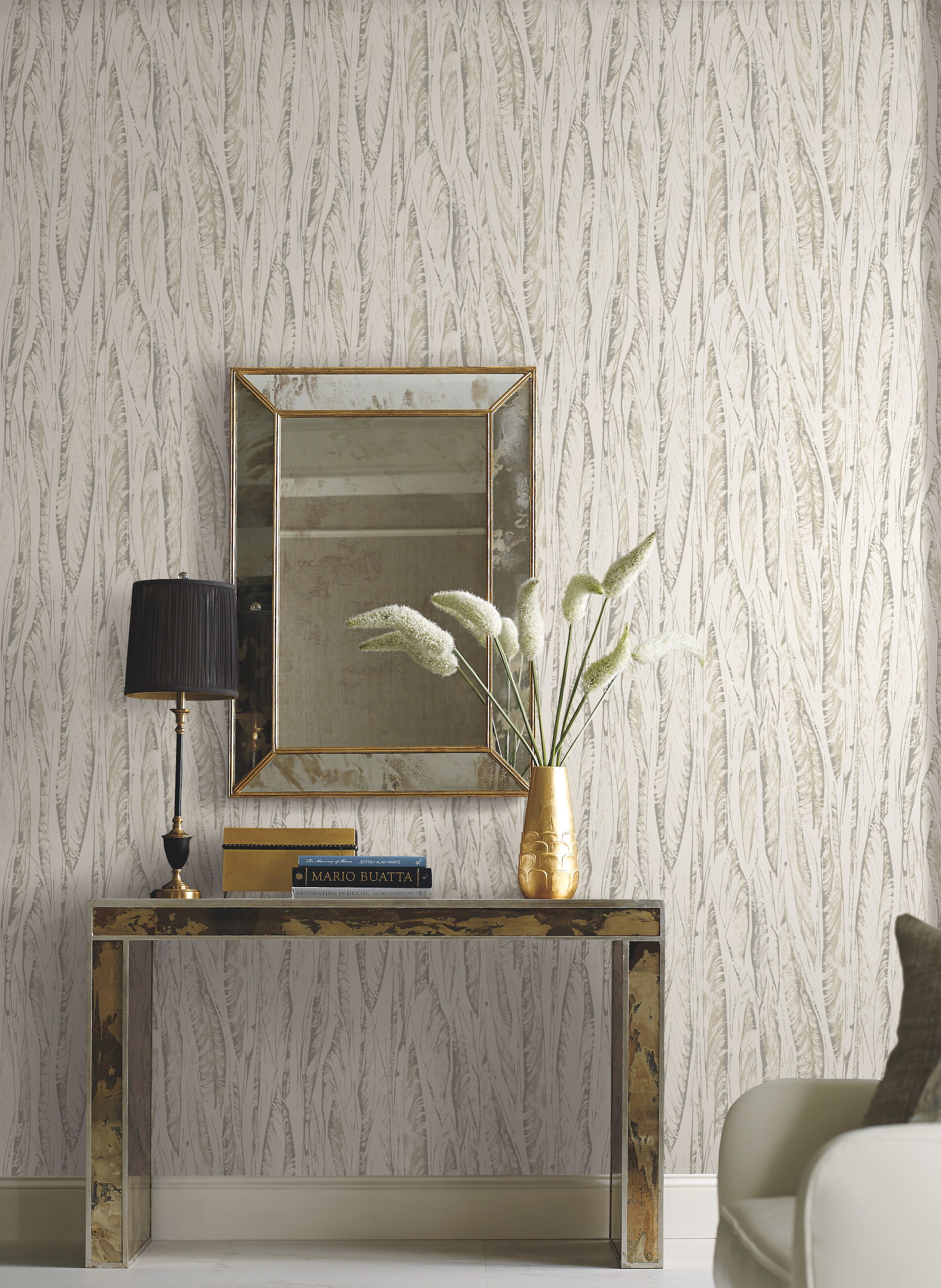 Native Leaves Cream & Beige Wallpaper large image 