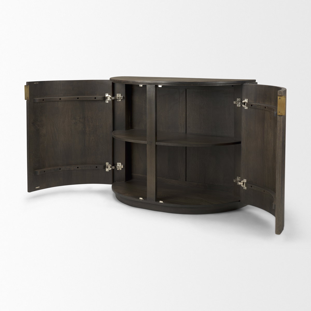 Terra Fluted Dark Brown 2-Door Accent Cabinet, Cabinets & Chest by Mercana, 42" length x 19" width x 32" height View 8