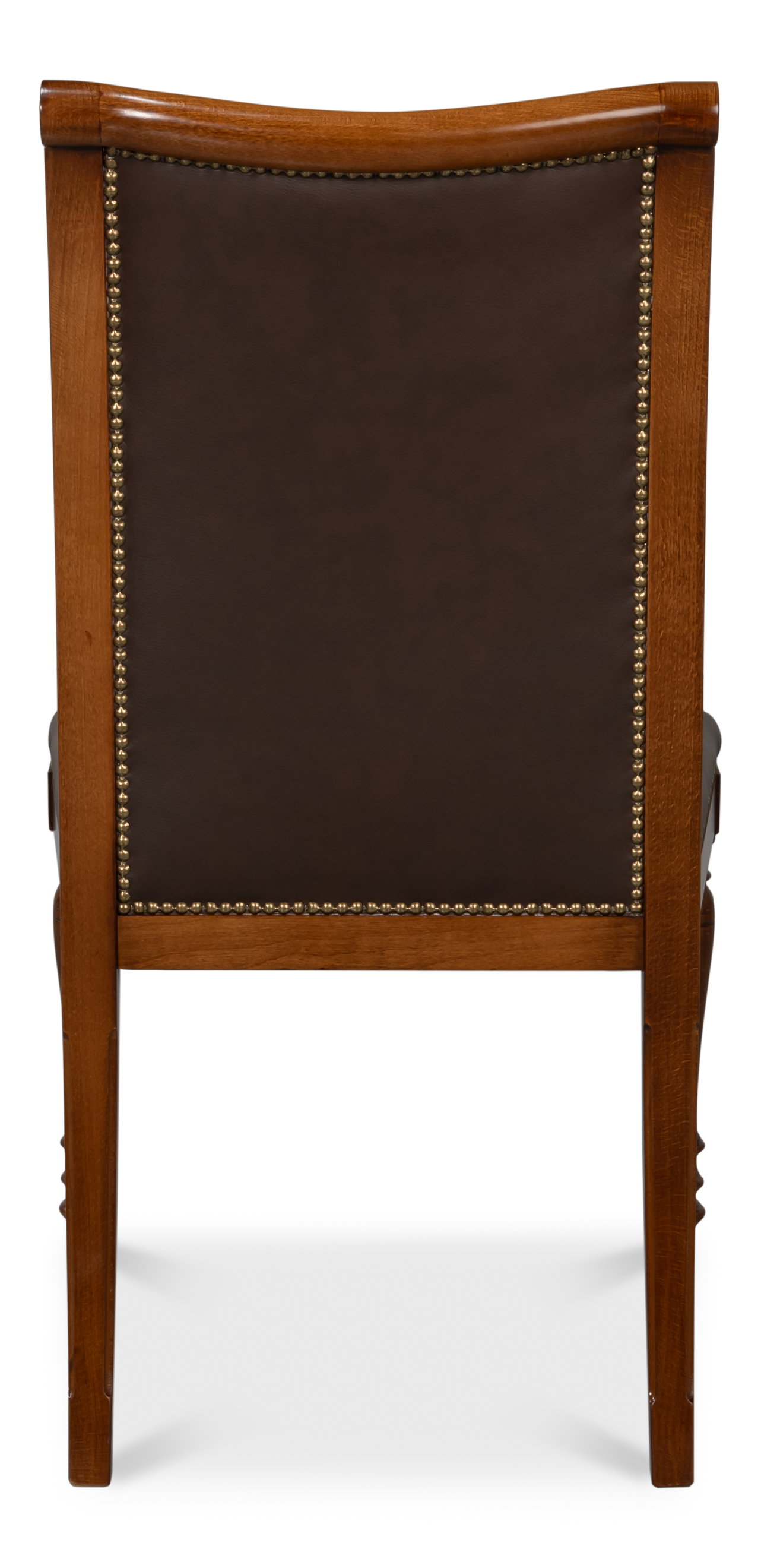 Camile Leather Side Chair, Brown, Dining Chair by Sarreid, 21" length x 27" width x 39" height View 10