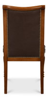 Camile Leather Side Chair, Brown, Dining Chair by Sarreid, 21" length x 27" width x 39" height thumbnail 10