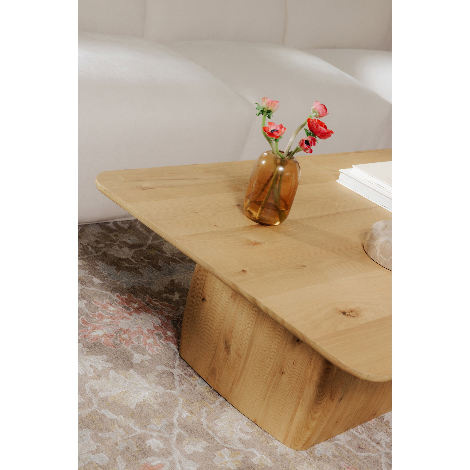 Winston Coffee Table Rustic Oak, by Moe's Home, 55" width x 17" height x 36" depth View 8