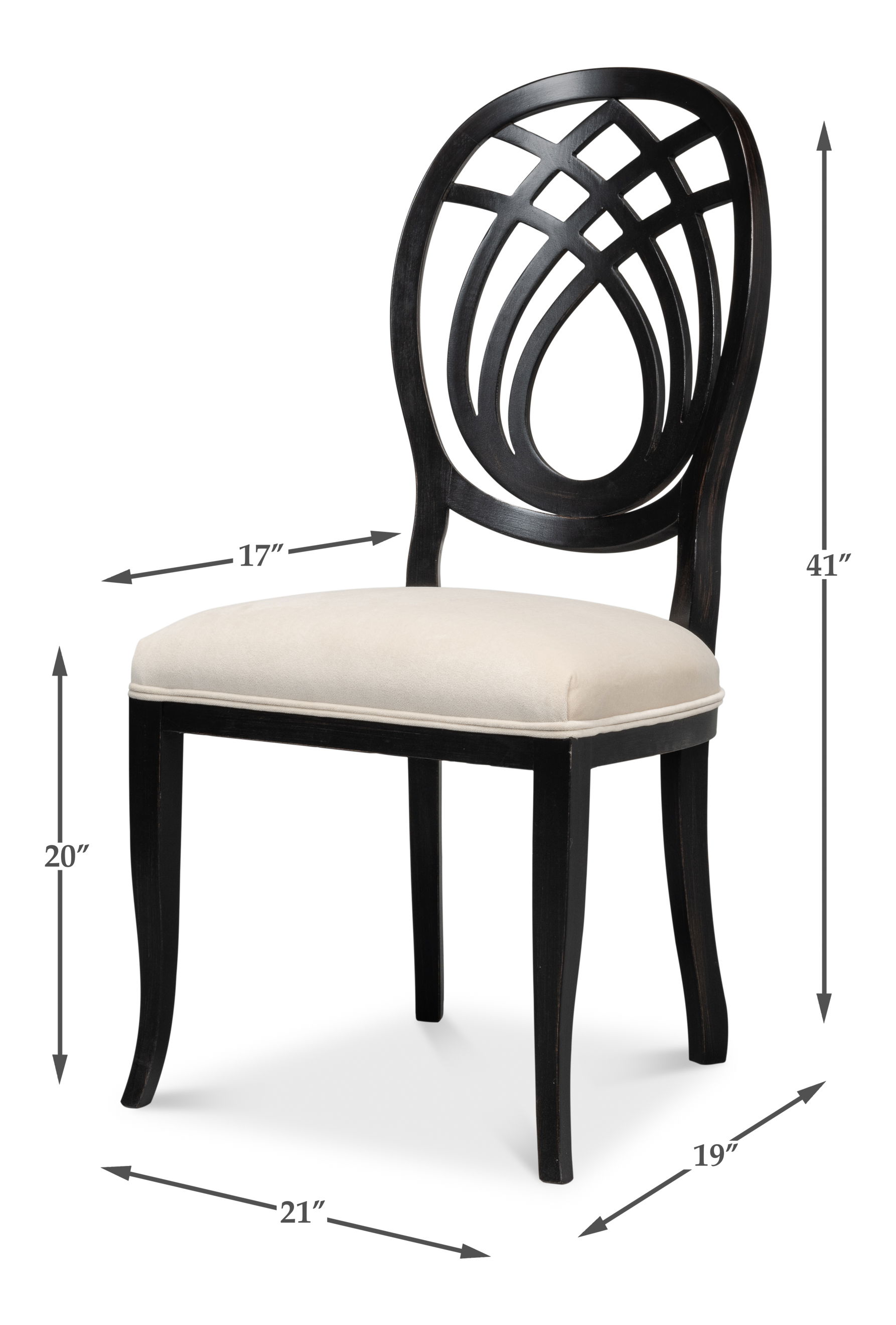 Goccia Side Chair, Nero, Banks Organza large image 
